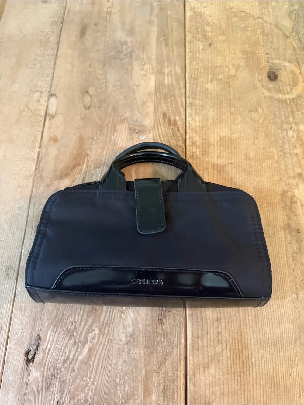 Sephora Black Nylon Cosmetic Travel Case with Top Handles